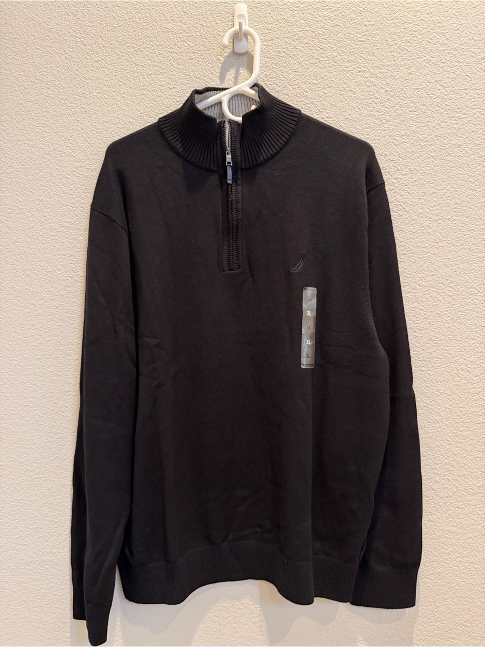 Nautica Men's Black Half-Zip Mock Neck Sweater NWT